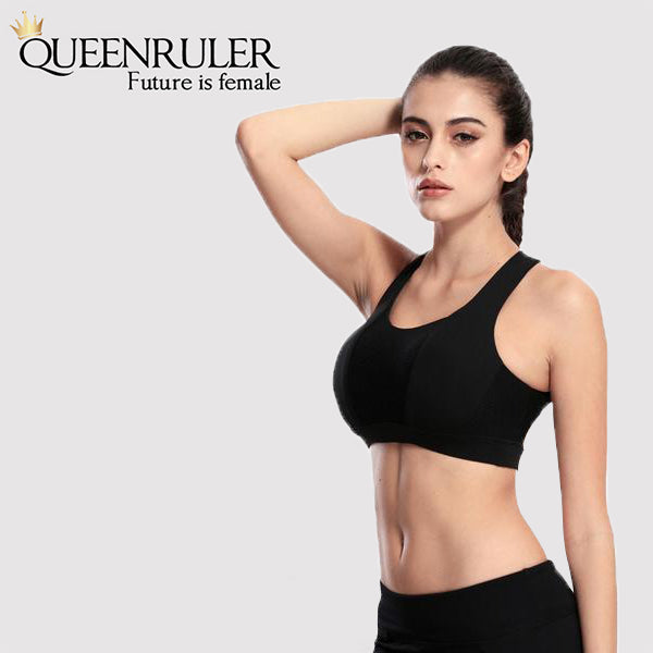 Cross Strap Workout Bra (Black) - Queenruler