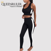 2PC Fitness Tracksuit (Black) - Queenruler