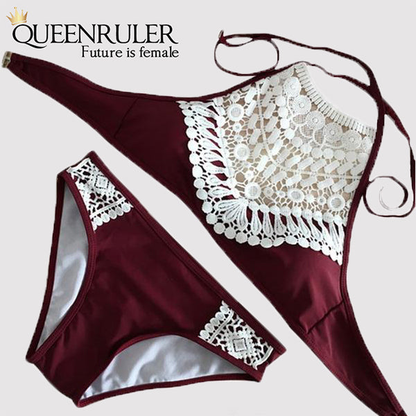 Sexy Brazilian Thong (Lace Wine Red) - Queenruler