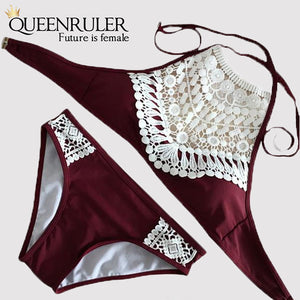 Sexy Brazilian Thong (Lace Wine Red) - Queenruler