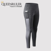Athletic Leggings With Pocket (Gray) - Queenruler