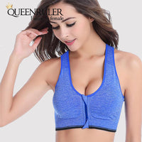 Cleavage Enhancing Athletic Bra (Blue) - Queenruler