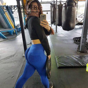Moisture Wicking Leggings (Blue) - Queenruler
