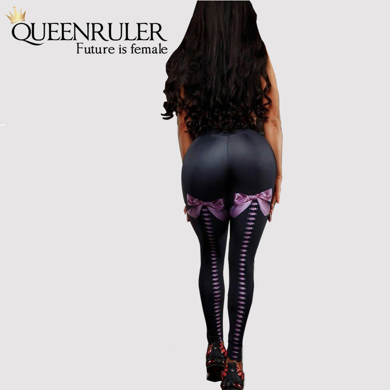 Sexy Ribbon High Waist Legging (Pink) - Queenruler