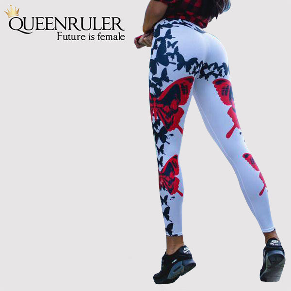 Sexy Butterflies Leggings (White) - Queenruler