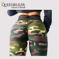 High Waist Camo Sweatpants (Green) - Queenruler