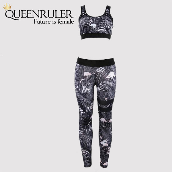Floral Print Track Suit (Gray) - Queenruler