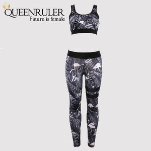 Floral Print Track Suit (Gray) - Queenruler