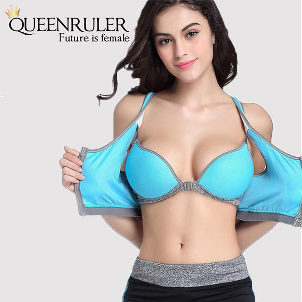 Professional Zipper Bra (Blue) - Queenruler