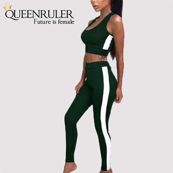 2PC Fitness Tracksuit (Green) - Queenruler
