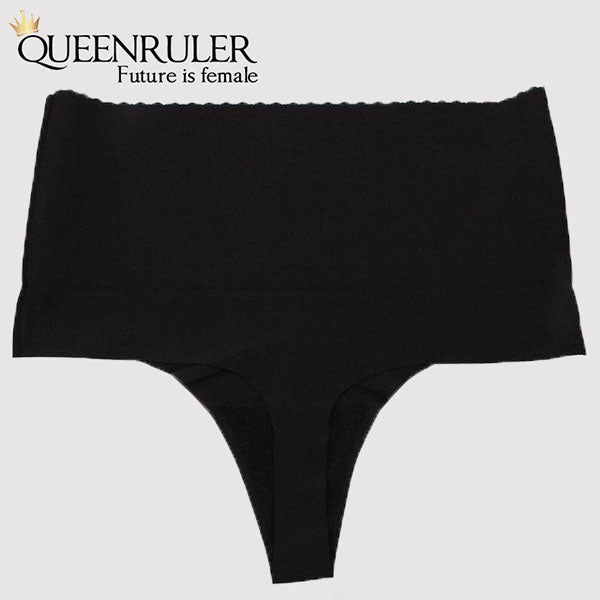 High Waist Seamless Pantie (Black) - Queenruler