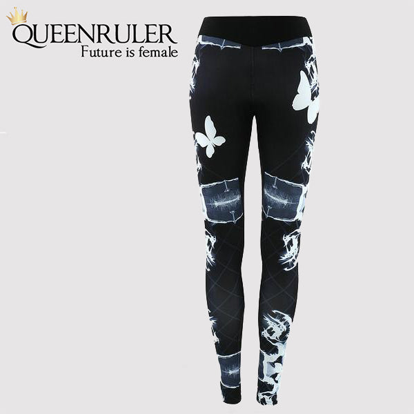2018 Sexy Running Pants (Black Butterfly) - Queenruler
