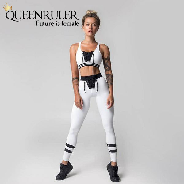 2 Piece Fashion Ribbons Sweatsuit - Queenruler
