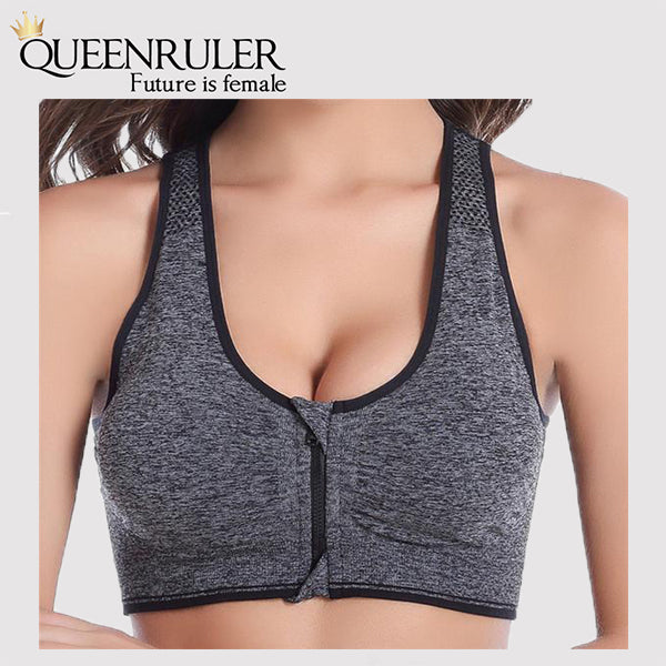 Cleavage Enhancing Athletic Bra (Gray) - Queenruler