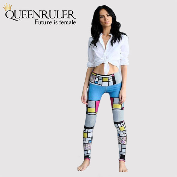 Color Stitching Yoga Fitness Leggings - Queenruler