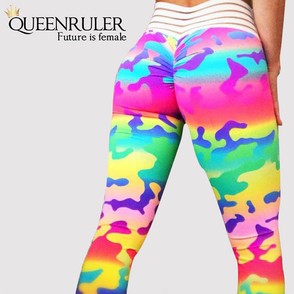 High Waist Camo Sweatpants (Yellow) - Queenruler