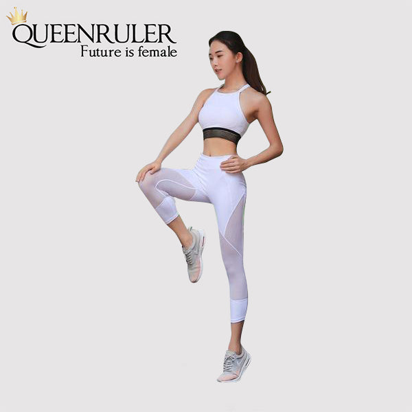 Sexy Mesh Patchwork Leggings (Black) - Queenruler