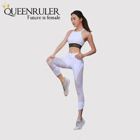 Sexy Mesh Patchwork Leggings (Black) - Queenruler