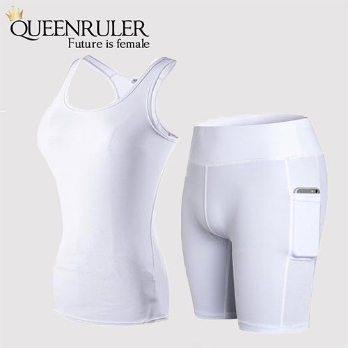 New Quick Dry Yoga Sets (White) | Queensruler
