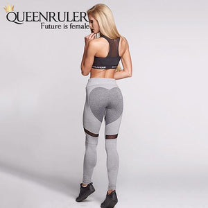 Sexy Heart Yoga Leggings (Gray) - Queenruler