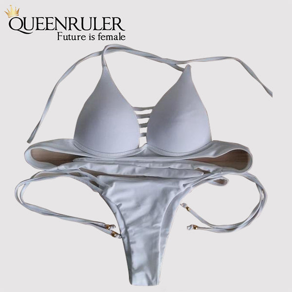 Sexy Brazilian Bikini (White) - Queenruler