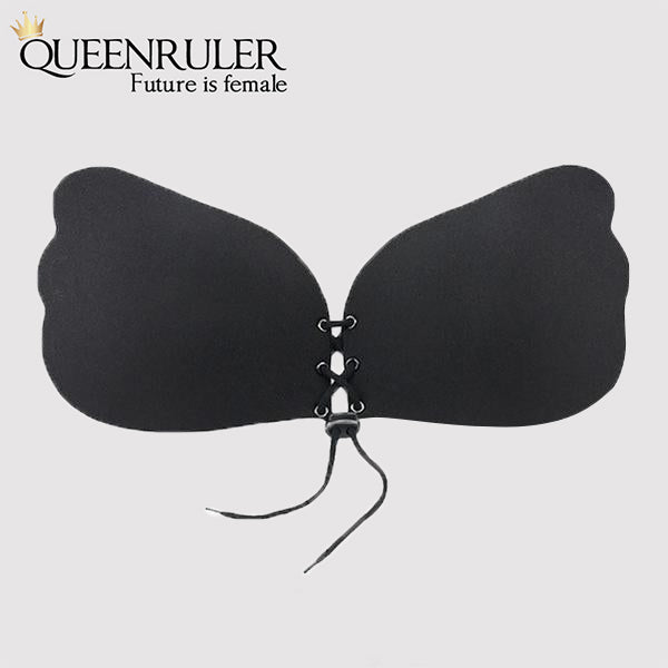 Sexy Wings Fitness Bra (Smooth Black) - Queenruler