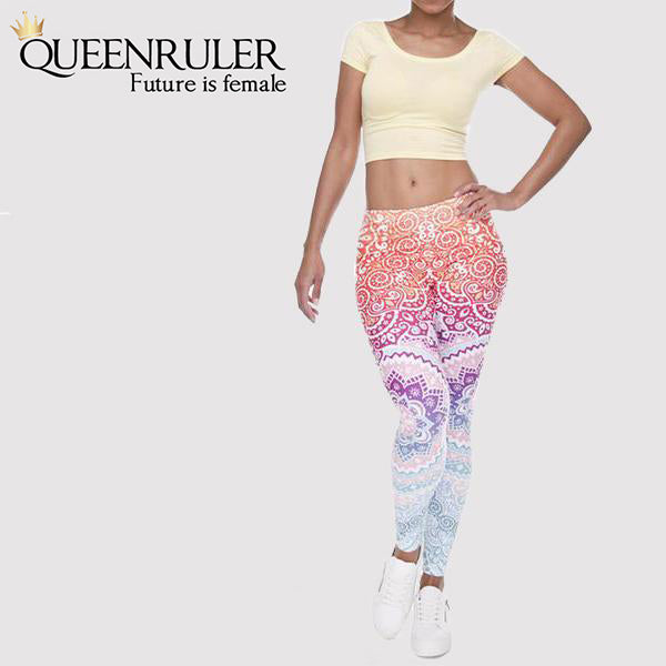 Front View Aztec Women Fitness Leggings | Queensruler
