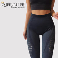 Seamless Tummy Control Leggings (Black) - Queenruler