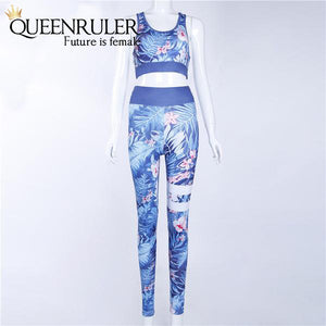 Two Piece Fitness Tracksuit (Blue) - Queenruler