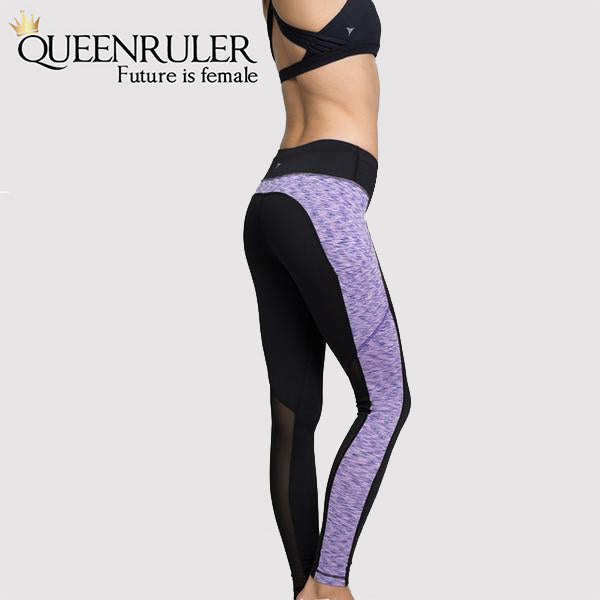 Woman wearing Women Fitness Leggings (Purple) | Queensruler