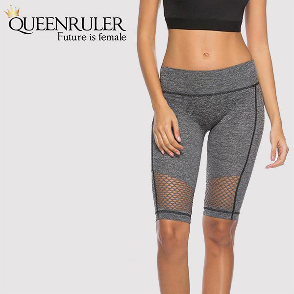 Yoga Shorts With Pocket (Grey A) - Queenruler