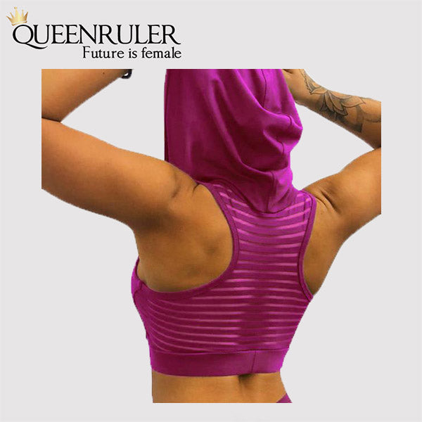 Breathable Athletic Vest Hoodie (Purple) - Queenruler