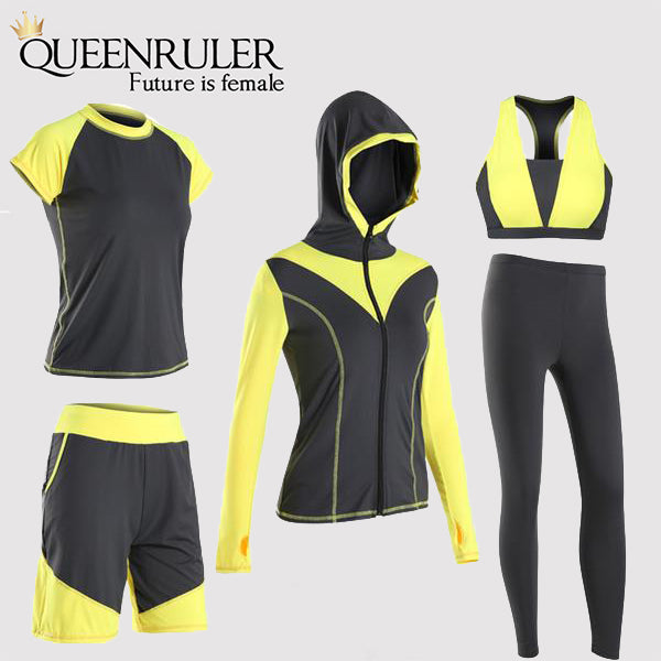 5PCS Sexy Yoga Set (Yellow) - Queenruler