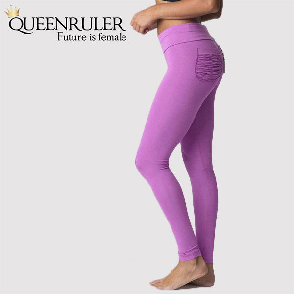High Elastic Yoga Pants (Lavender) - Queenruler