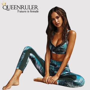 Two Piece Yoga Leaf  Set - Queenruler