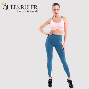 Quick Dry Yoga Pants (Blue) - Queenruler