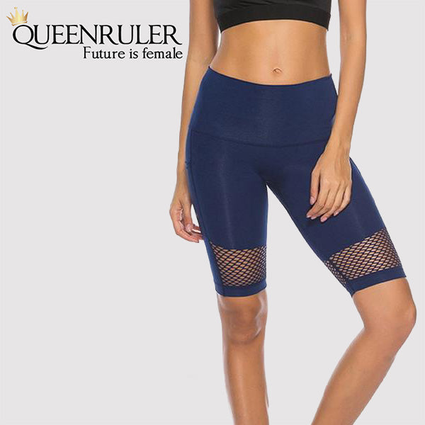 Yoga Shorts With Pocket (Navy) - Queenruler