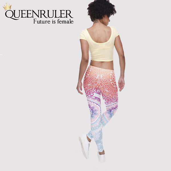 Back View Aztec Women Fitness Leggings | Queensruler