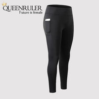 Athletic Leggings With Pocket (Black) - Queenruler