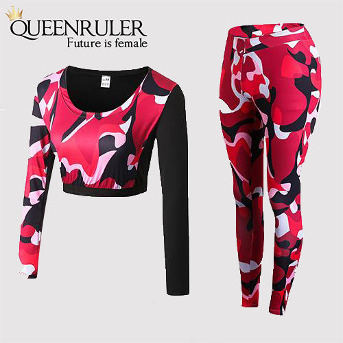 Long Sleeves Sportswear Set (Red) - Queenruler