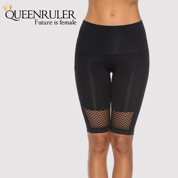 Yoga Shorts With Pocket (Black) - Queenruler