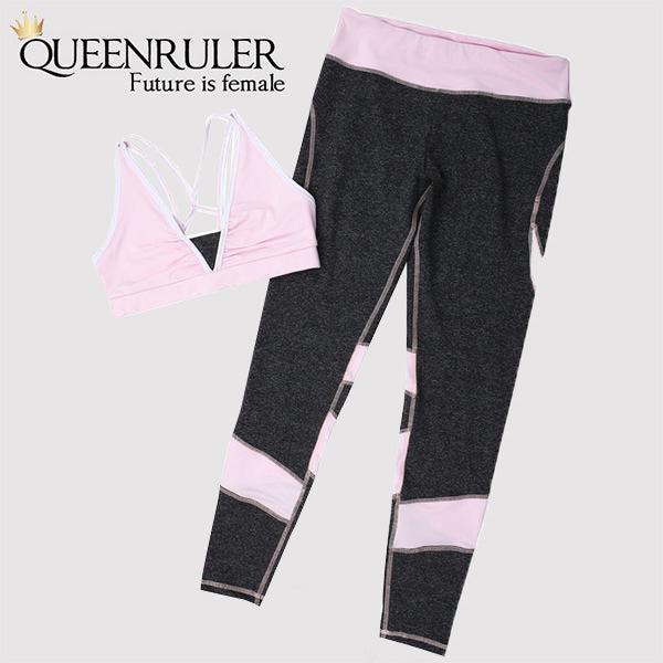 High Waist Running Set (Pink) - Queenruler