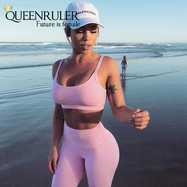 Queenruler Sweatshirt & Leggings (Pink) - Queenruler