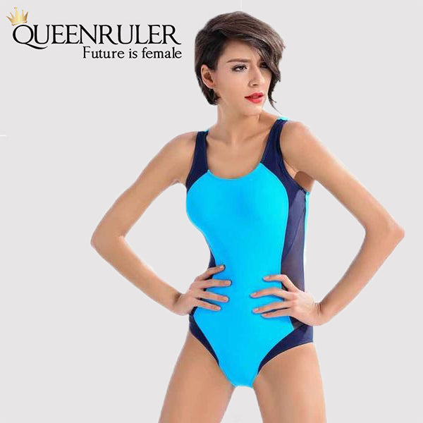 One Piece Fashion Swimsuit (Blue) - Queenruler