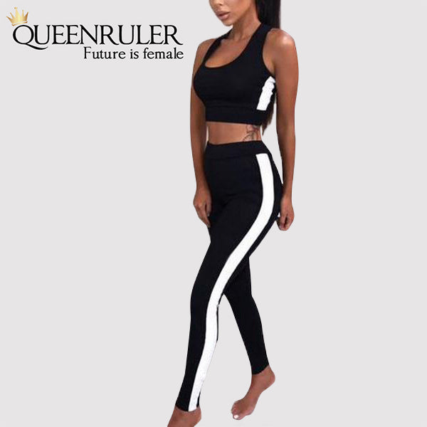 2PC Fitness Tracksuit (Black) - Queenruler