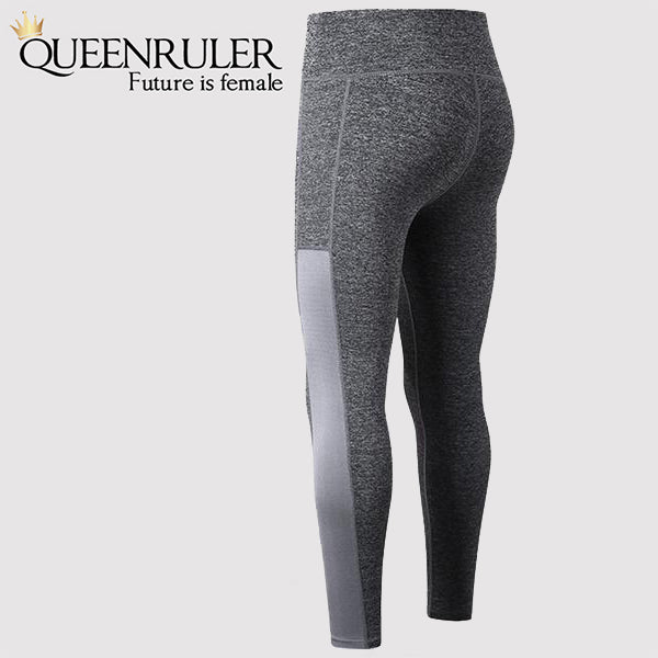 Athletic Leggings With Pocket (Gray) - Queenruler