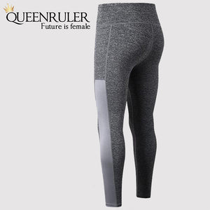 Athletic Leggings With Pocket (Gray) - Queenruler
