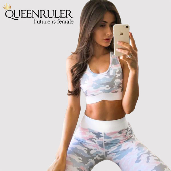 Ocean blue camouflage Yoga Set - Queenruler