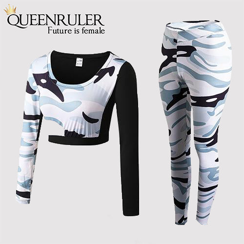Long Sleeves Sportswear Set (White) - Queenruler