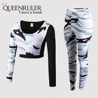 Long Sleeves Sportswear Set (White) - Queenruler